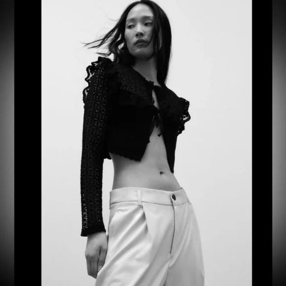 ZARA COMBINATION KNIT CARDIGAN - Picture 8 of 11